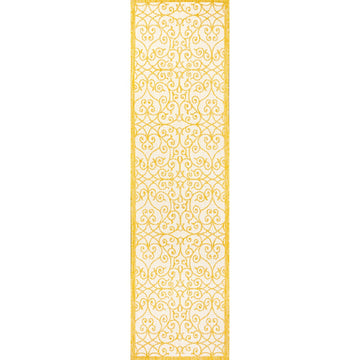 Madrid Vintage Filigree Textured Weave Indoor/outdoor Runner Rug